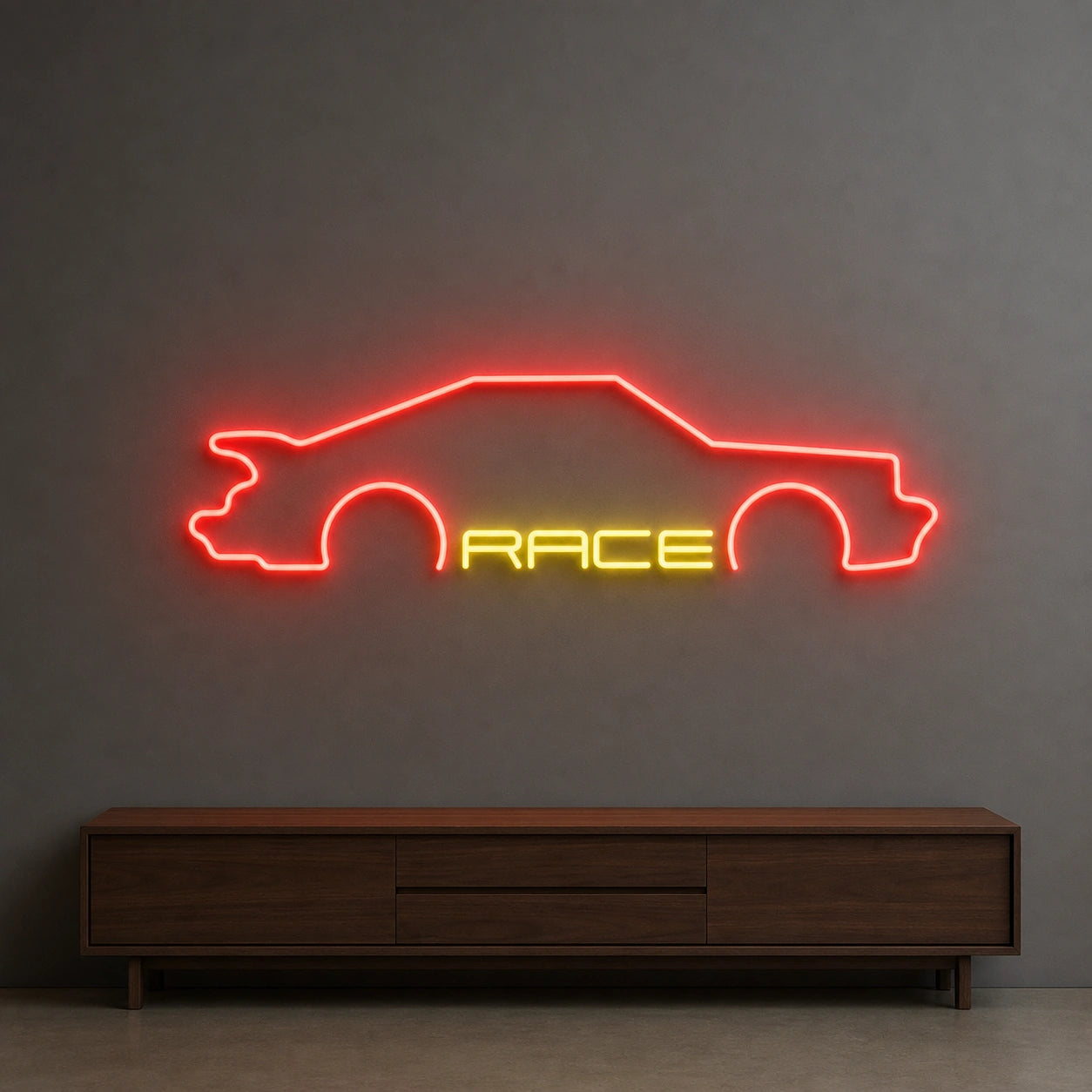 Race Sports Car LED Neon Sign Garage Man Cave Neon Sign size image
