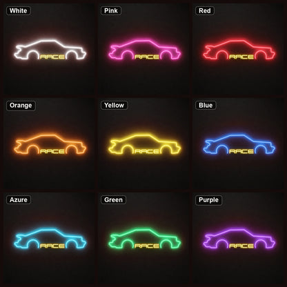 Race Sports Car LED Neon Sign Garage Man Cave Neon Sign color grid