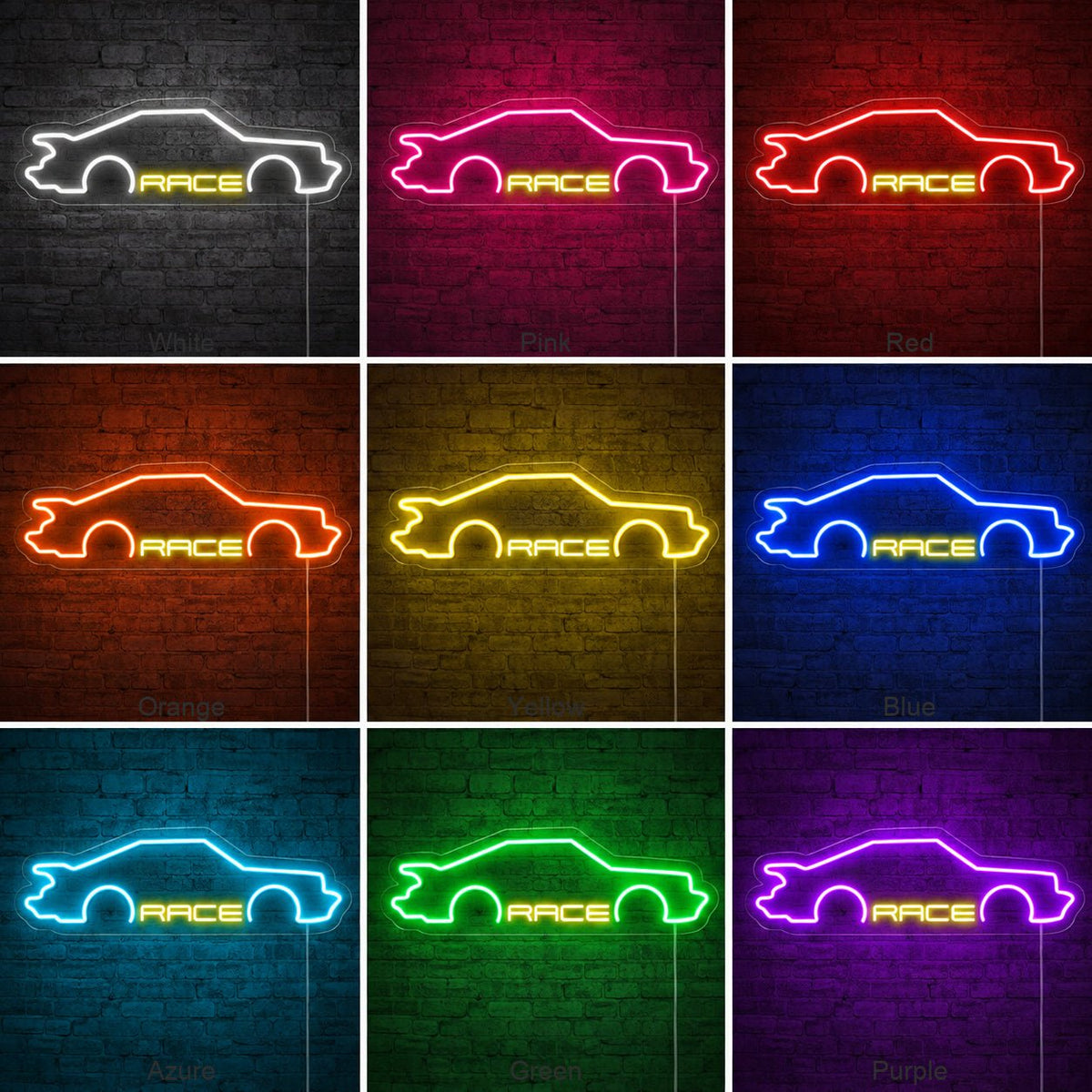 Race Sports Car LED Neon Sign Garage Neon Sign - Shineneon