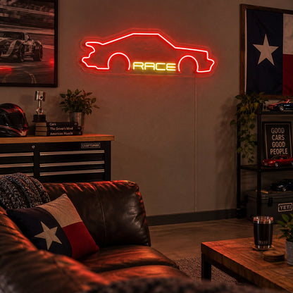 Race Sports Car LED Neon Sign Garage Neon Sign - Shineneon