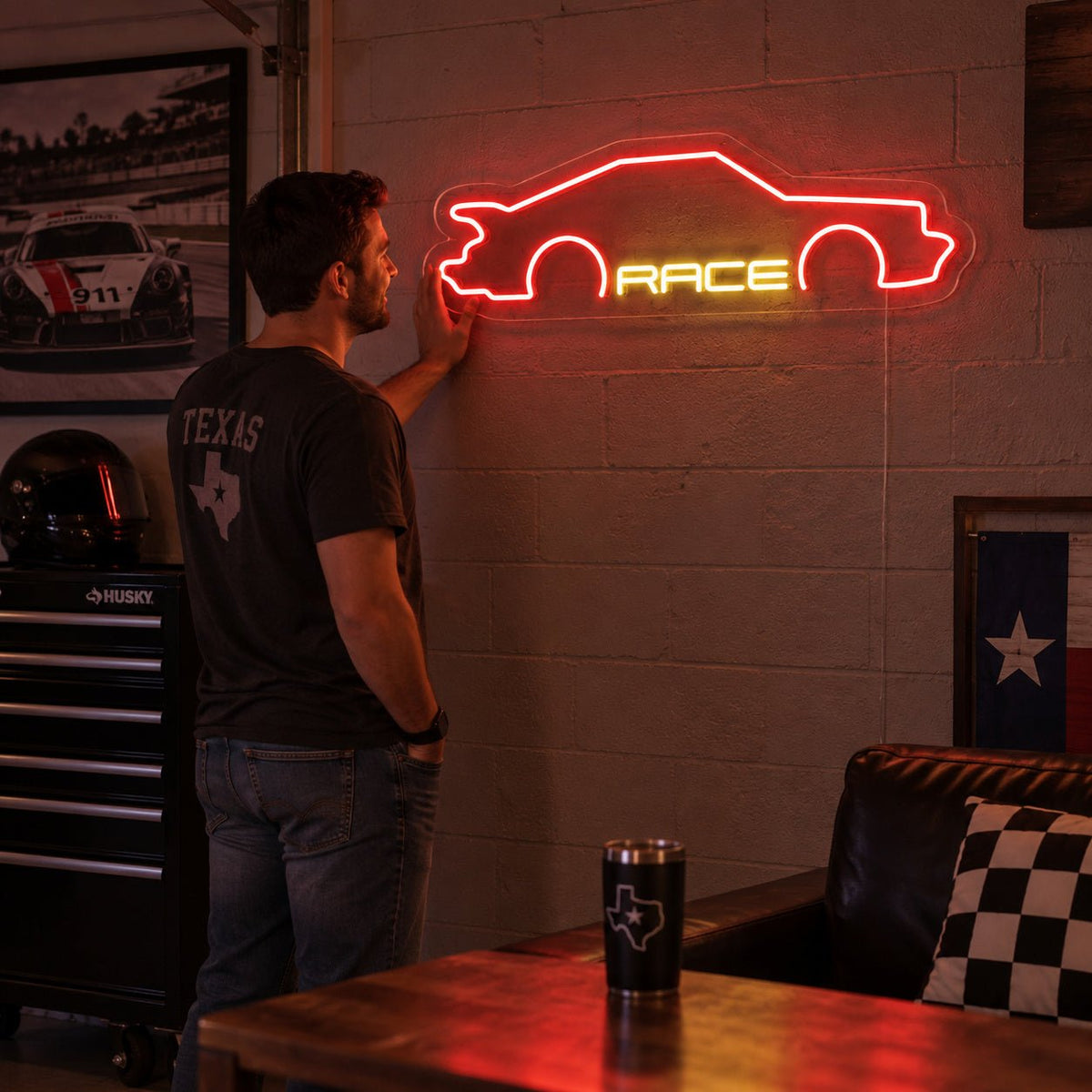Race Sports Car LED Neon Sign Garage Neon Sign - Shineneon