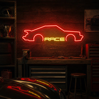 Race Sports Car Vintage LED Neon Sign high-converting product image