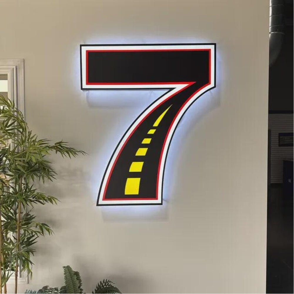 Racing Letter 7 3D Backlit Channel Letters Led Light Sign - Shineneon