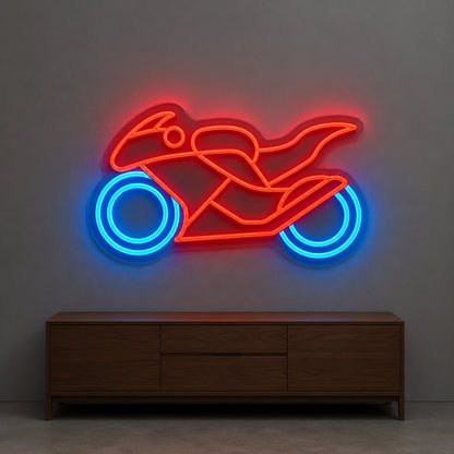 Racing Motorcycle Side Profile LED Neon Sign Garage Man Cave Neon Sign size image