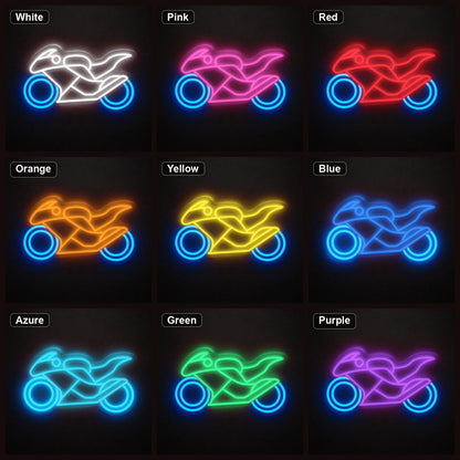 Racing Motorcycle Side Profile LED Neon Sign Garage Man Cave Neon Sign color grid
