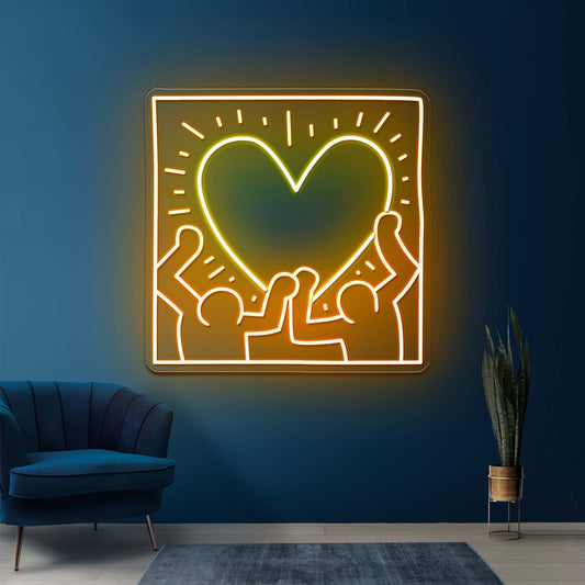 Radiant Heart Artistic Neon Signs Wall Art Led Signs