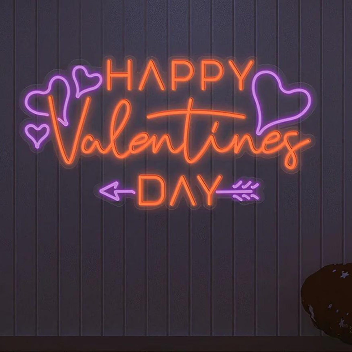 Radiant Love Orange Purple Heart Led Neon Sign For Valentines Day Decor | Shineneon
