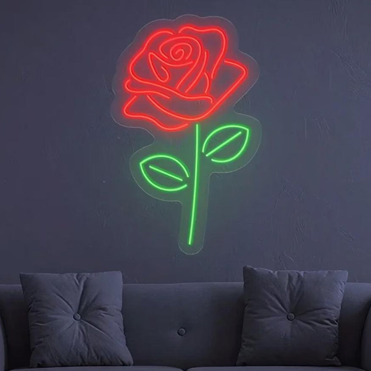 Radiant Roses Green Red Valentine Led Neon Sign For Home Wall Decor | Shineneon