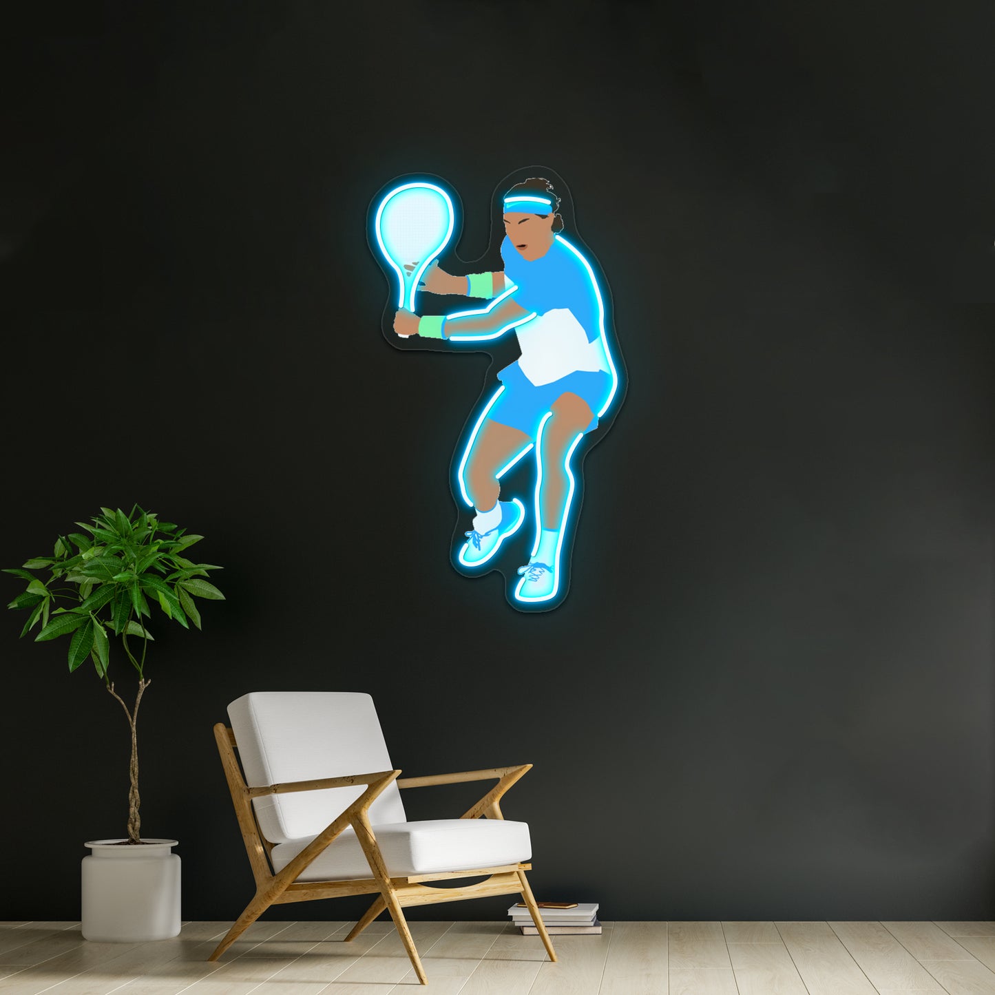 Rafa Tennis Minimalist Artwork Led Signs For Room