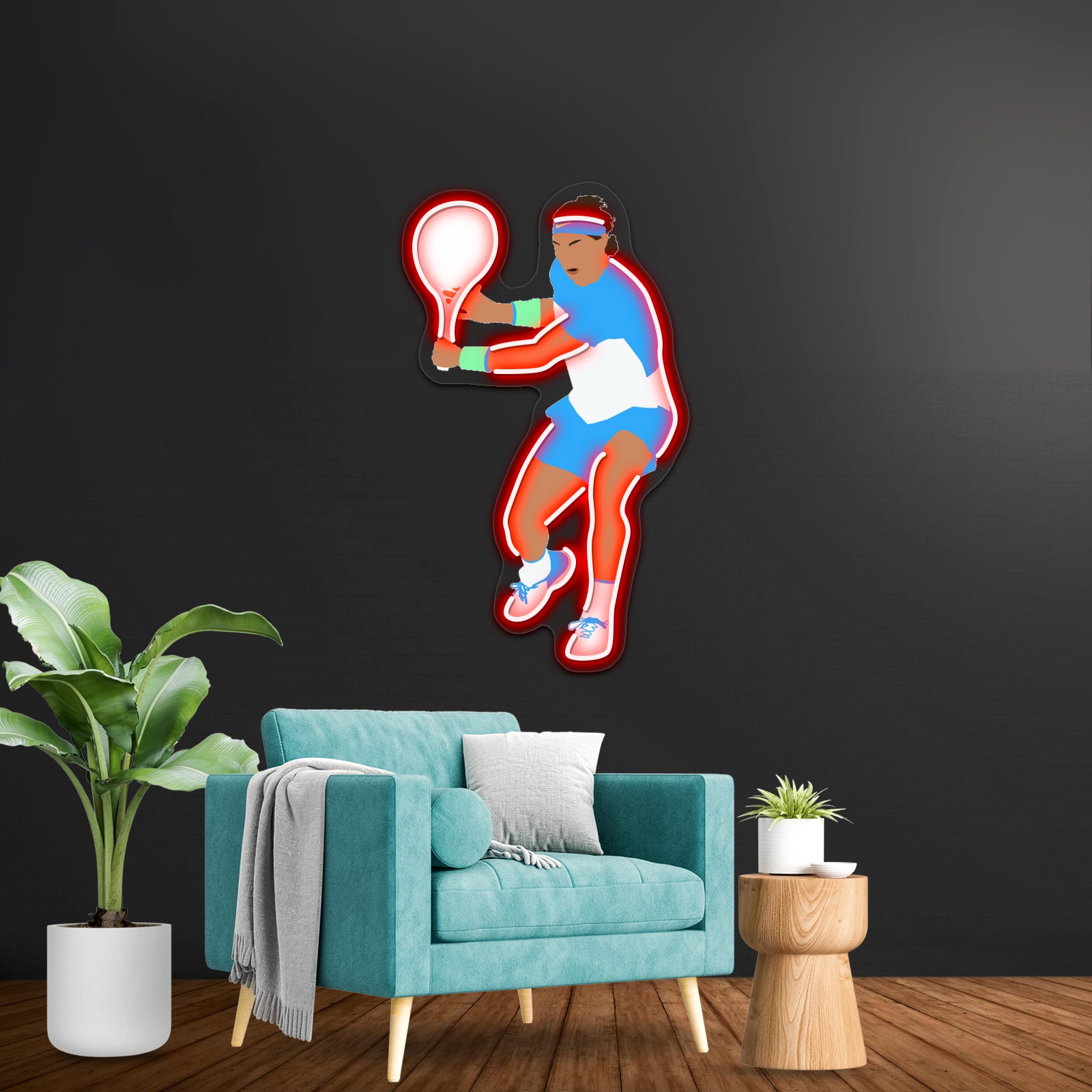 Rafa Tennis Minimalist Artwork Led Signs For Room | Shineneon