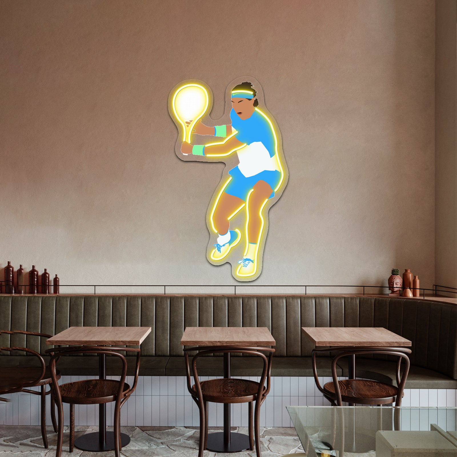 Rafa Tennis Minimalist Artwork Led Signs For Room | Shineneon