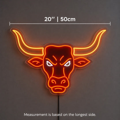 Raging Bull Head Neon Sign LED Neon Sign size image