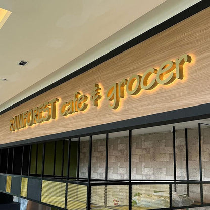 Rain Forest Cafe And Grocer 3D Backlit Letters Business Metal Led Sign