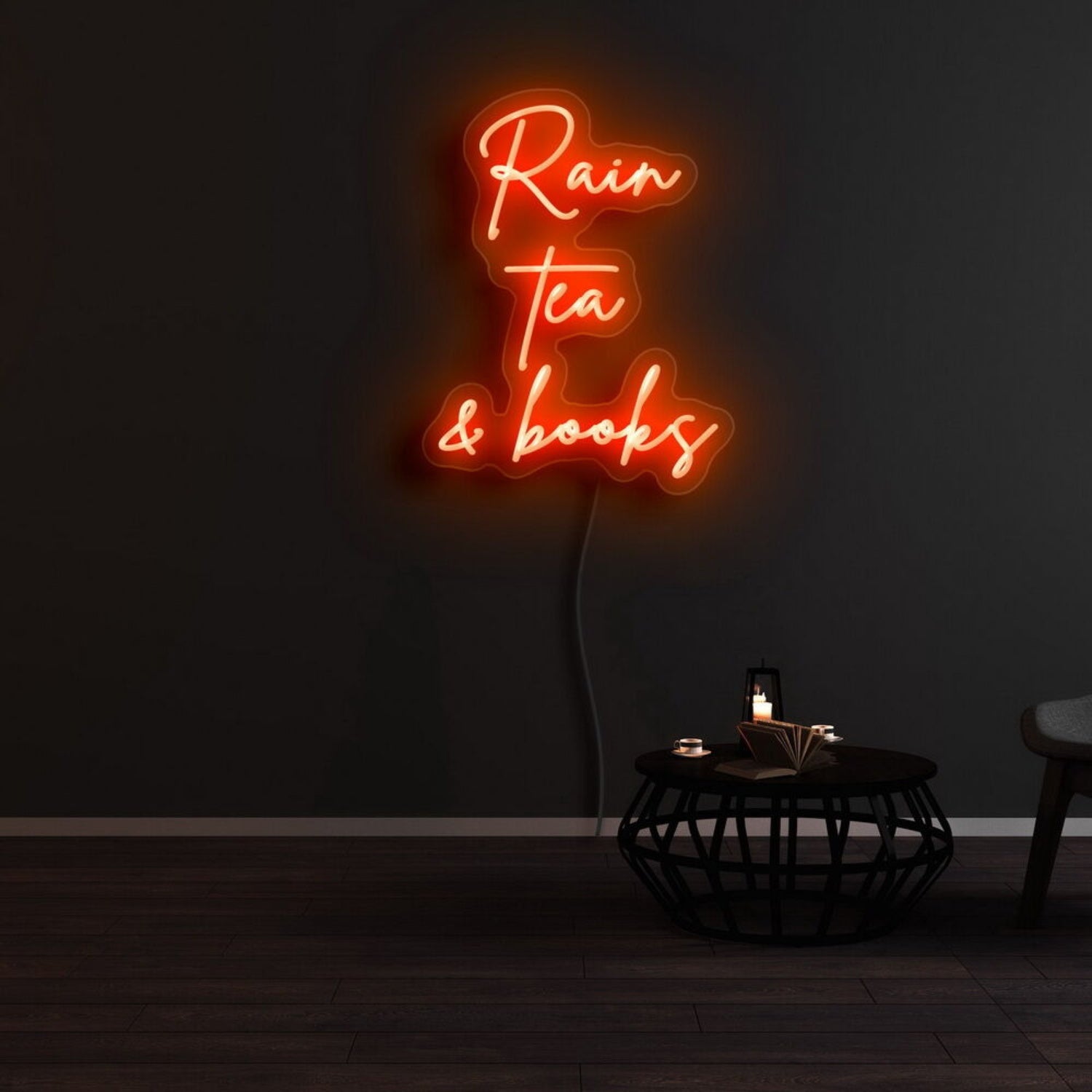 Rain Tea And Books Led Neon Sign | Shineneon