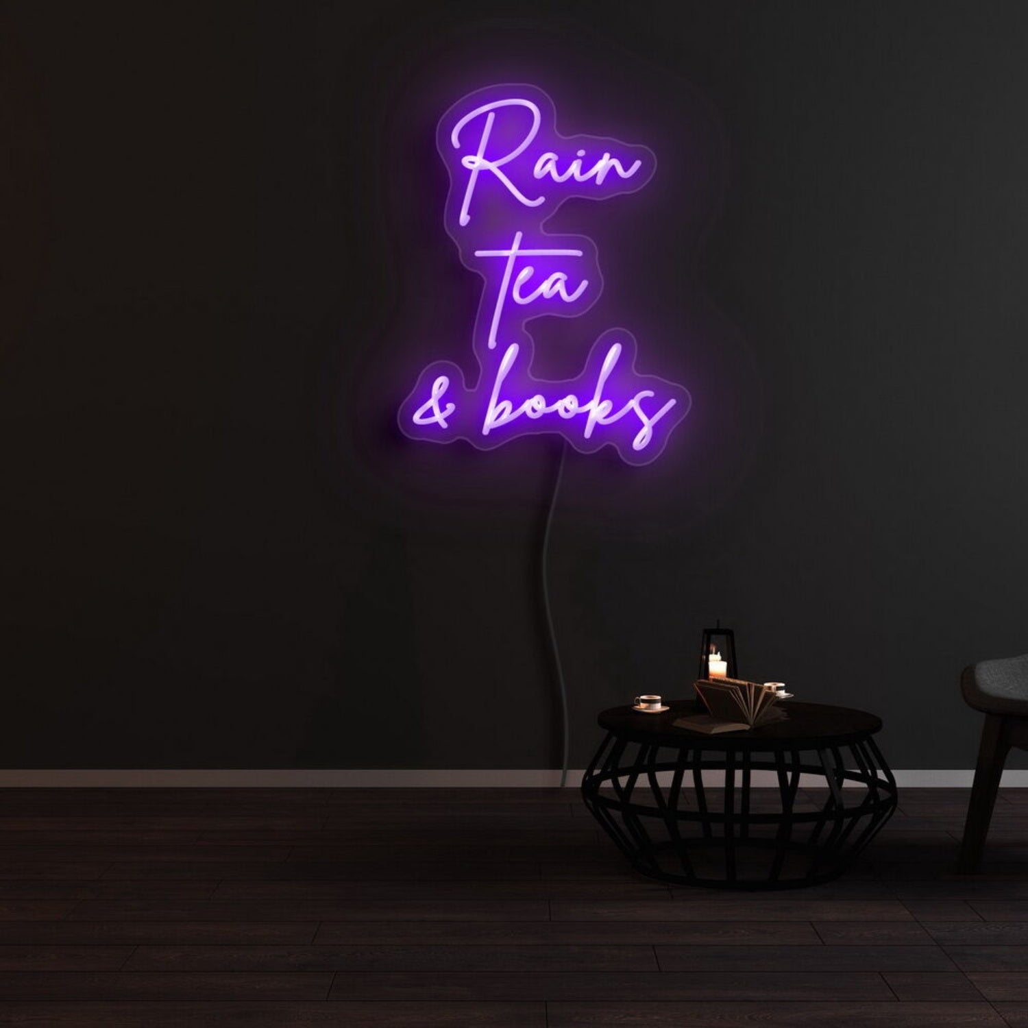 Rain Tea And Books Led Neon Sign | Shineneon