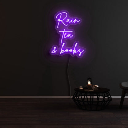 Rain Tea And Books Led Neon Sign | Shineneon