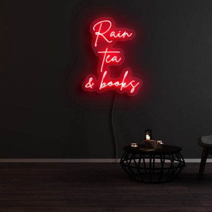 Rain Tea And Books Led Neon Sign | Shineneon