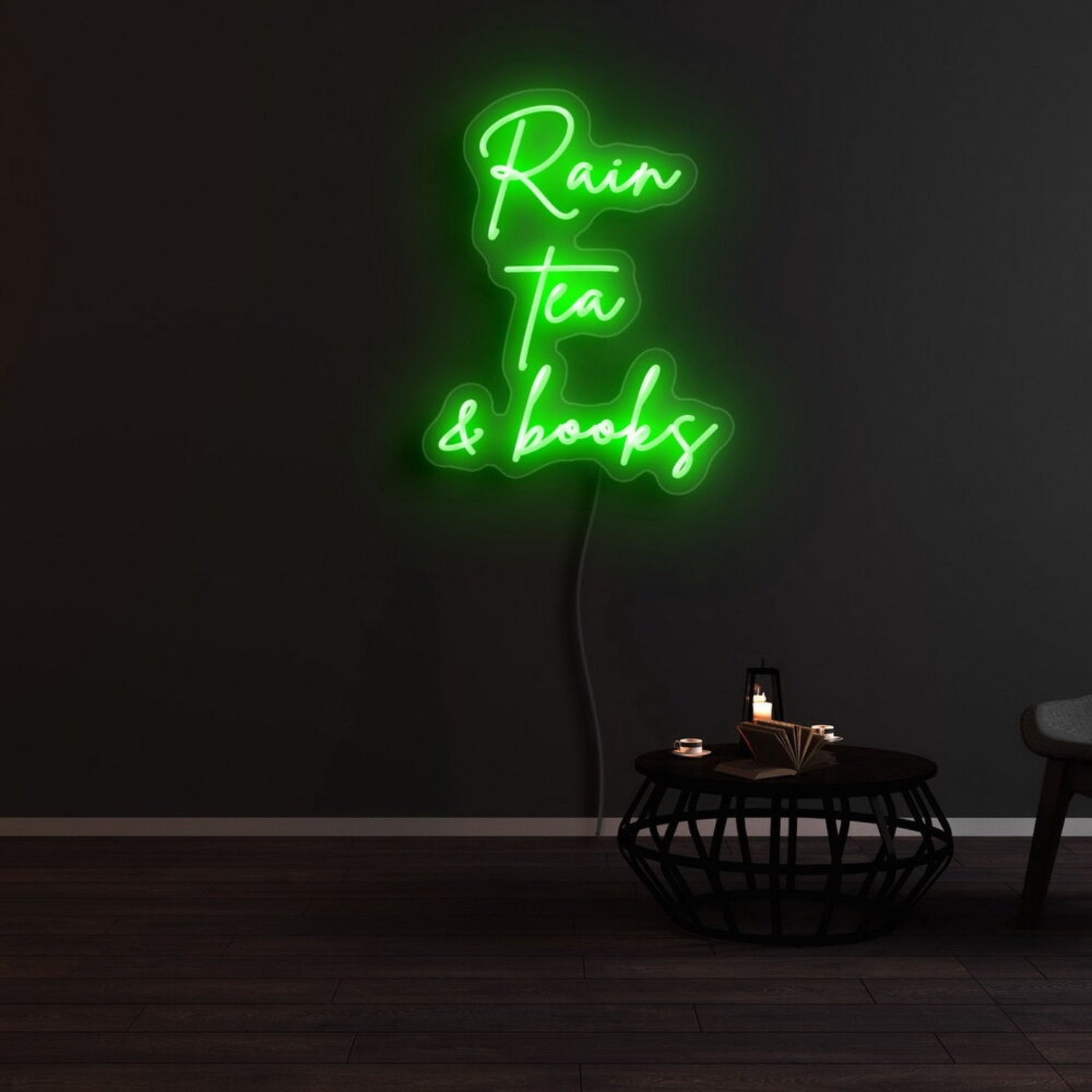 Rain Tea And Books Led Neon Sign | Shineneon