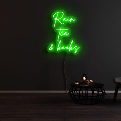 Rain Tea And Books Led Neon Sign | Shineneon