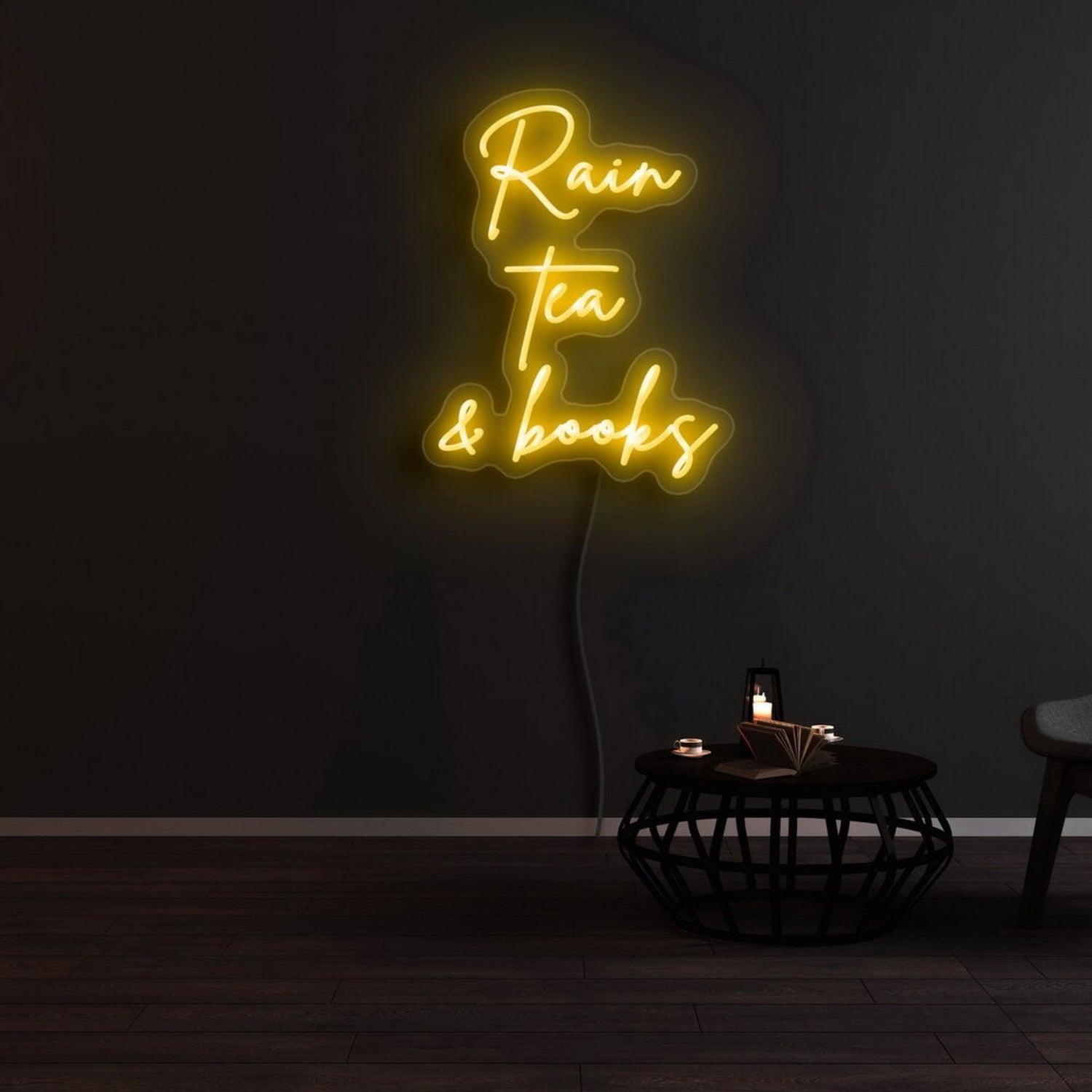 Rain Tea And Books Led Neon Sign | Shineneon