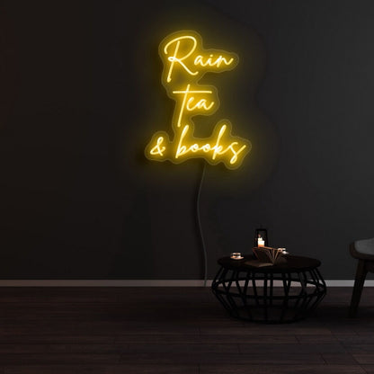 Rain Tea And Books Led Neon Sign | Shineneon
