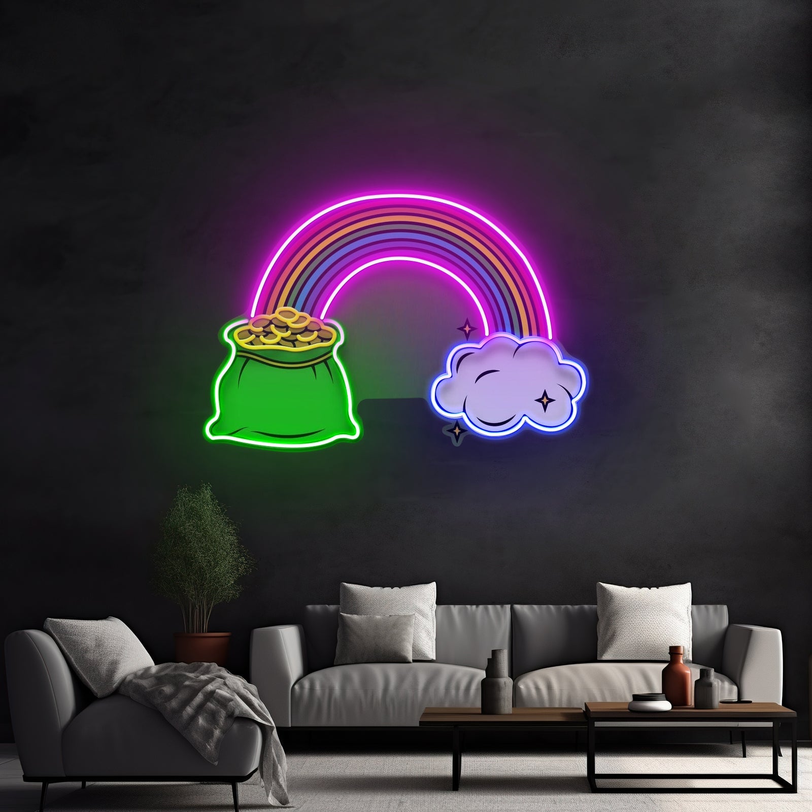 Rainbow Archway Saint Patrick Day Led Signs For Bedroom - Shineneon