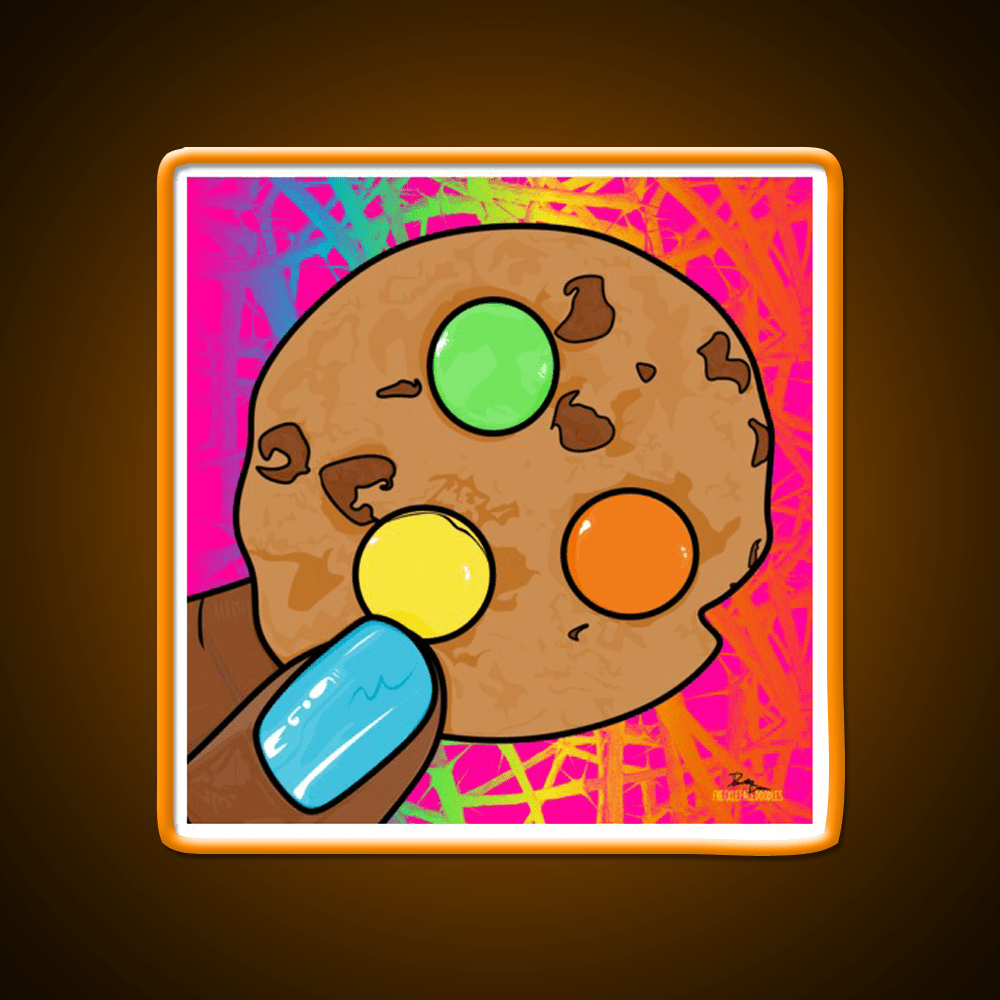 Rainbow Chocolate Chip Cookie Pop Art Nail Salon Led Neon Sign Rgb Color - Shineneon