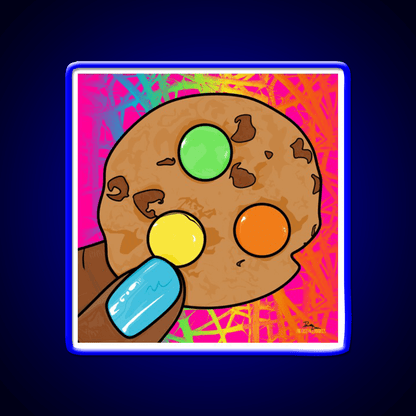 Rainbow Chocolate Chip Cookie Pop Art Nail Salon Led Neon Sign Rgb Color - Shineneon