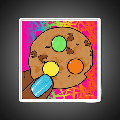 Rainbow Chocolate Chip Cookie Pop Art Nail Salon Led Neon Sign Rgb Color - Shineneon