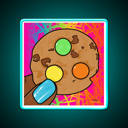 Rainbow Chocolate Chip Cookie Pop Art Nail Salon Led Neon Sign Rgb Color - Shineneon