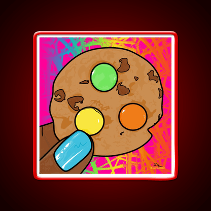 Rainbow Chocolate Chip Cookie Pop Art Nail Salon Led Neon Sign Rgb Color - Shineneon