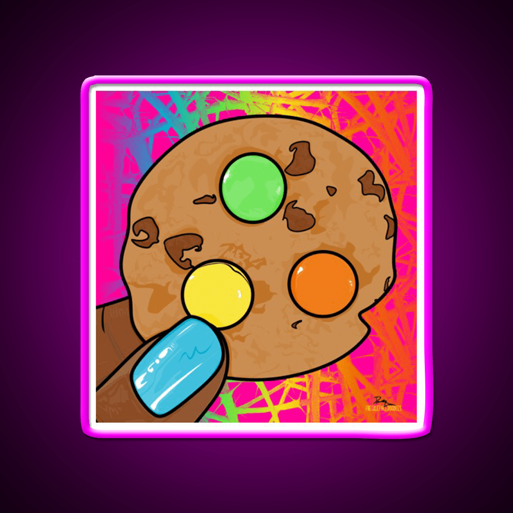 Rainbow Chocolate Chip Cookie Pop Art Nail Salon Led Neon Sign Rgb Color - Shineneon