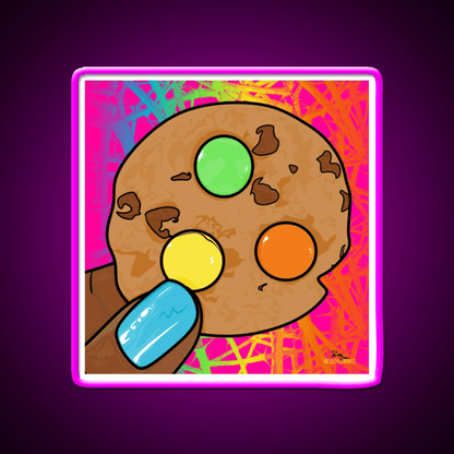 Rainbow Chocolate Chip Cookie Pop Art Nail Salon Led Neon Sign Rgb Color - Shineneon