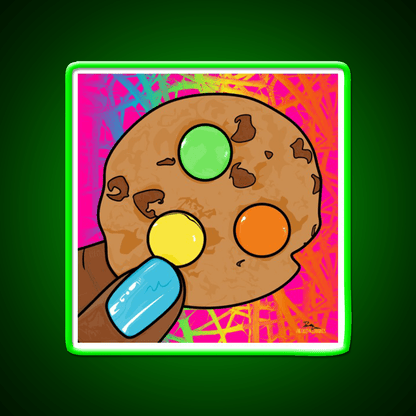 Rainbow Chocolate Chip Cookie Pop Art Nail Salon Led Neon Sign Rgb Color - Shineneon
