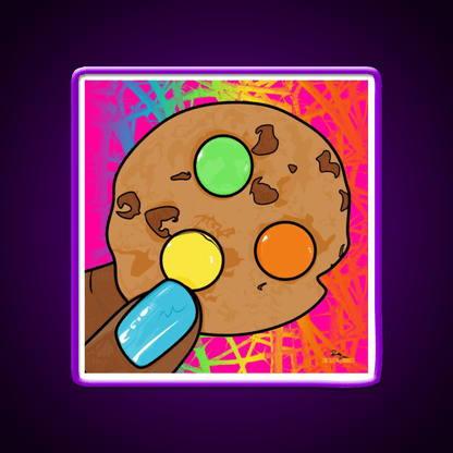 Rainbow Chocolate Chip Cookie Pop Art Nail Salon Led Neon Sign Rgb Color - Shineneon