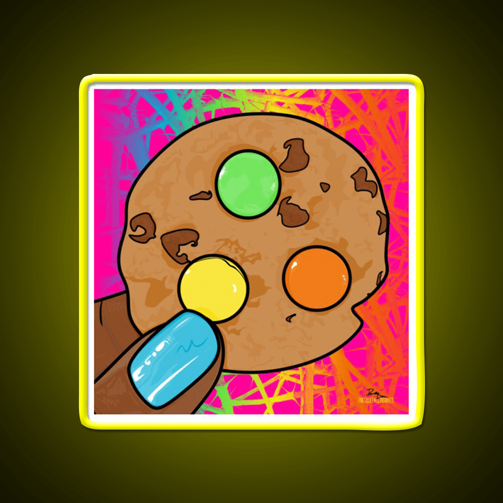 Rainbow Chocolate Chip Cookie Pop Art Nail Salon Led Neon Sign Rgb Color - Shineneon