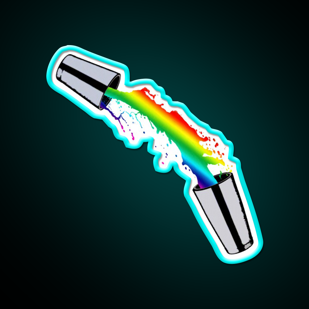 Rainbow Cocktail Bartender Bar Shaker Cocktail Bar Decor Led Neon Sign Rgb Color - Size and dimension reference