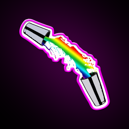 Rainbow Cocktail Bartender Bar Shaker Cocktail Bar Decor Led Neon Sign Rgb Color - Neon sign mounted on wall in room