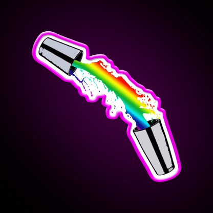 Rainbow Cocktail Bartender Bar Shaker Cocktail Bar Decor Led Neon Sign Rgb Color - Shineneon
