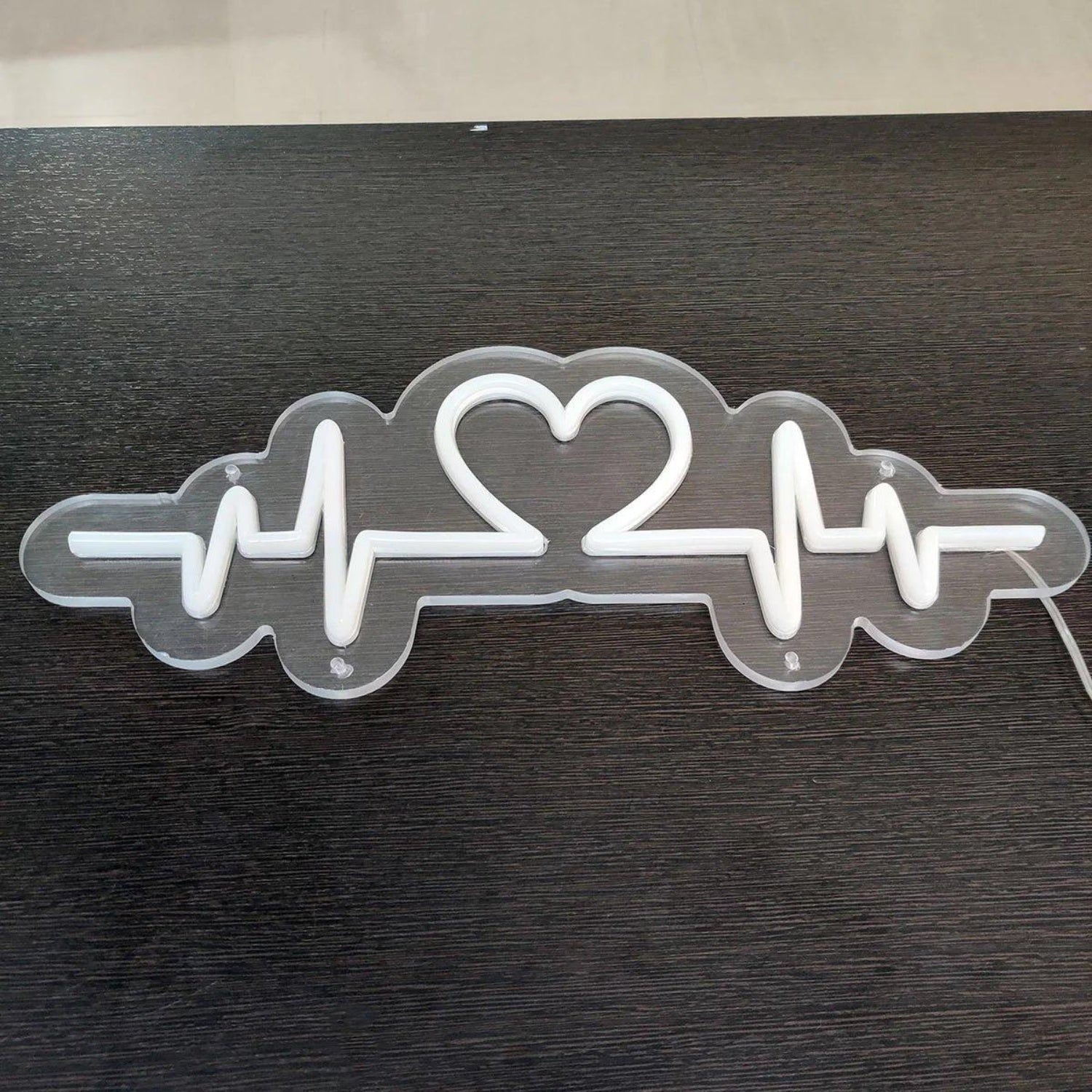 Rainbow-Color Heartbeat Ecg Heart Led Neon Sign For Home Bar Valentine Decor | Shineneon