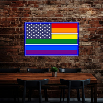 Rainbow Flag Usa Products Wall Artwork Neon Signs