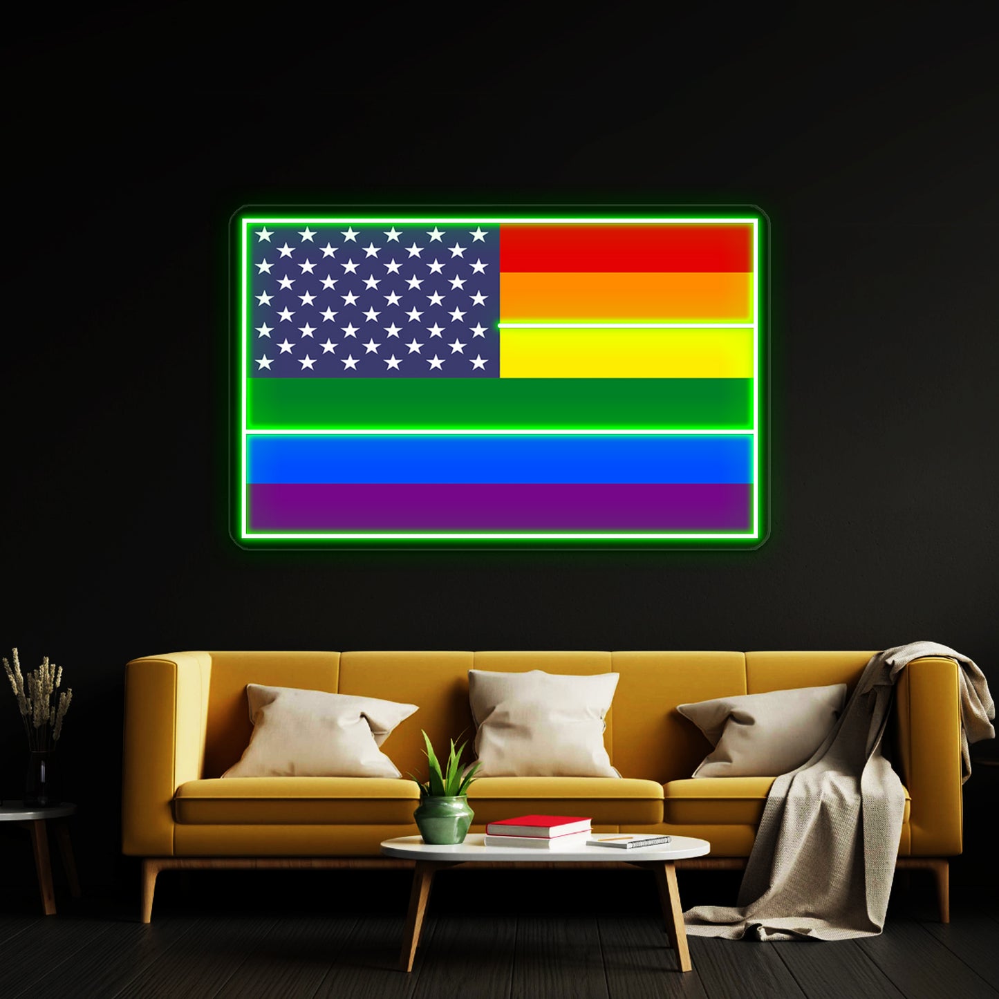 Rainbow Flag Usa Products Wall Artwork Neon Signs