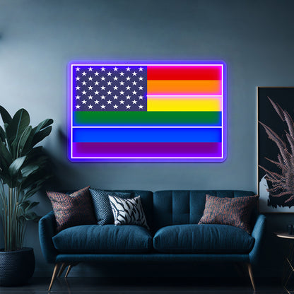 Rainbow Flag Usa Products Wall Artwork Neon Signs