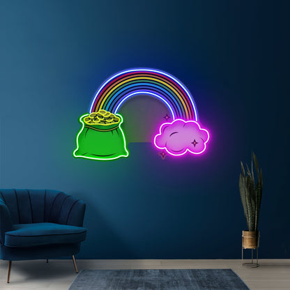 Rainbow Floating On Clouds Led Neon Sign Light Custom Led Signs - Shineneon