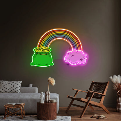 Rainbow Floating On Clouds Led Neon Sign Light Custom Led Signs - Shineneon