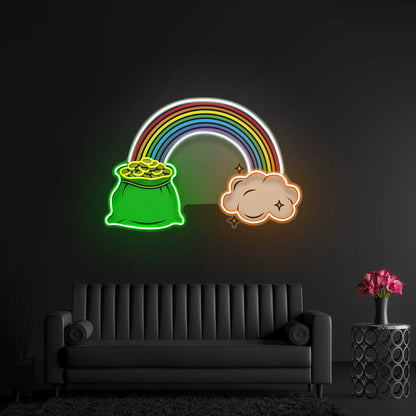 Rainbow Floating On Clouds Led Neon Sign Light Custom Led Signs - Shineneon