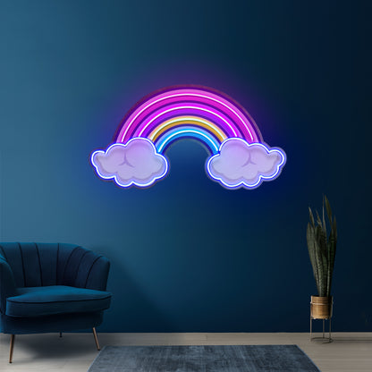 Rainbow Floating On Clouds Led Neon Sign Light Custom Led Signs