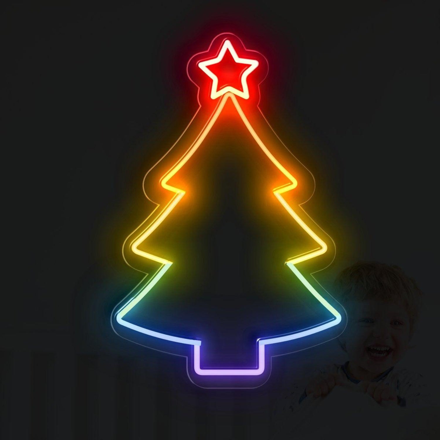 Rainbow Gradient Christmas Tree Led Neon Sign For Home Bar Cafe Holiday Decor | Shineneon