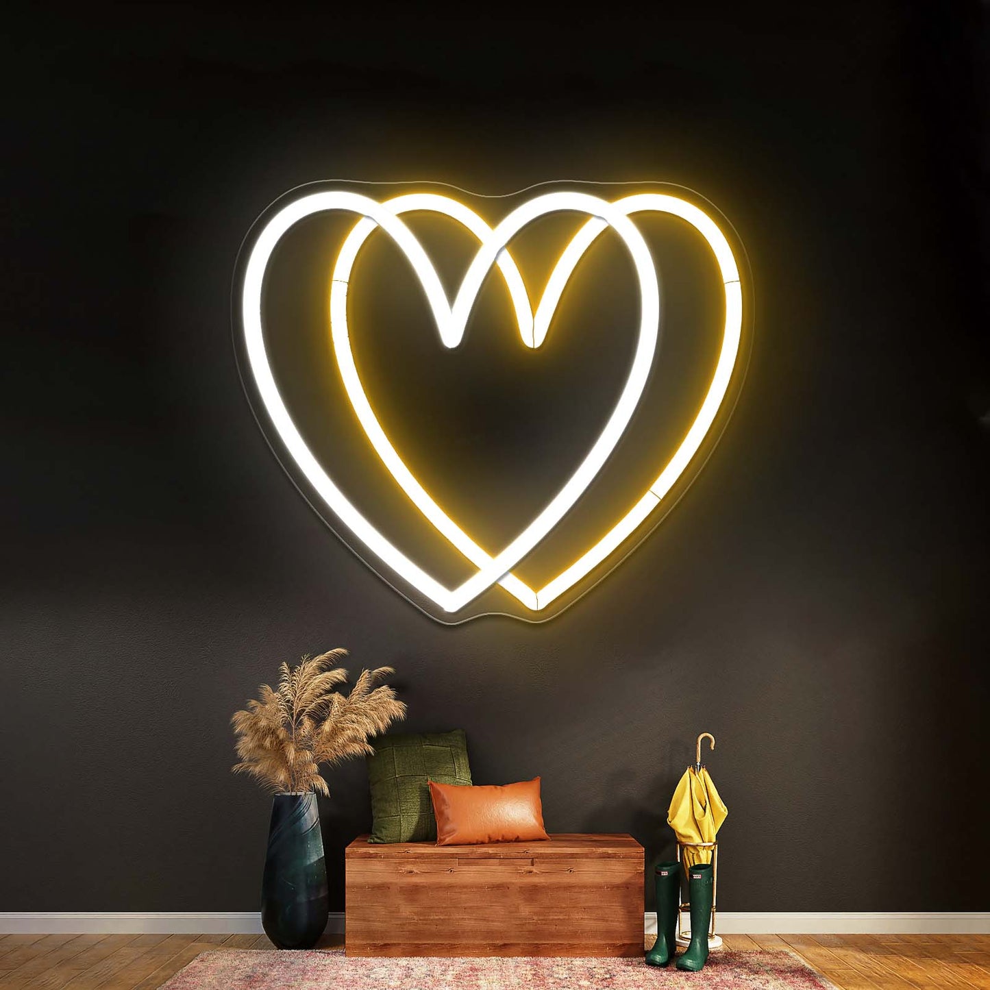 Rainbow Heart Neon Sign On Sale