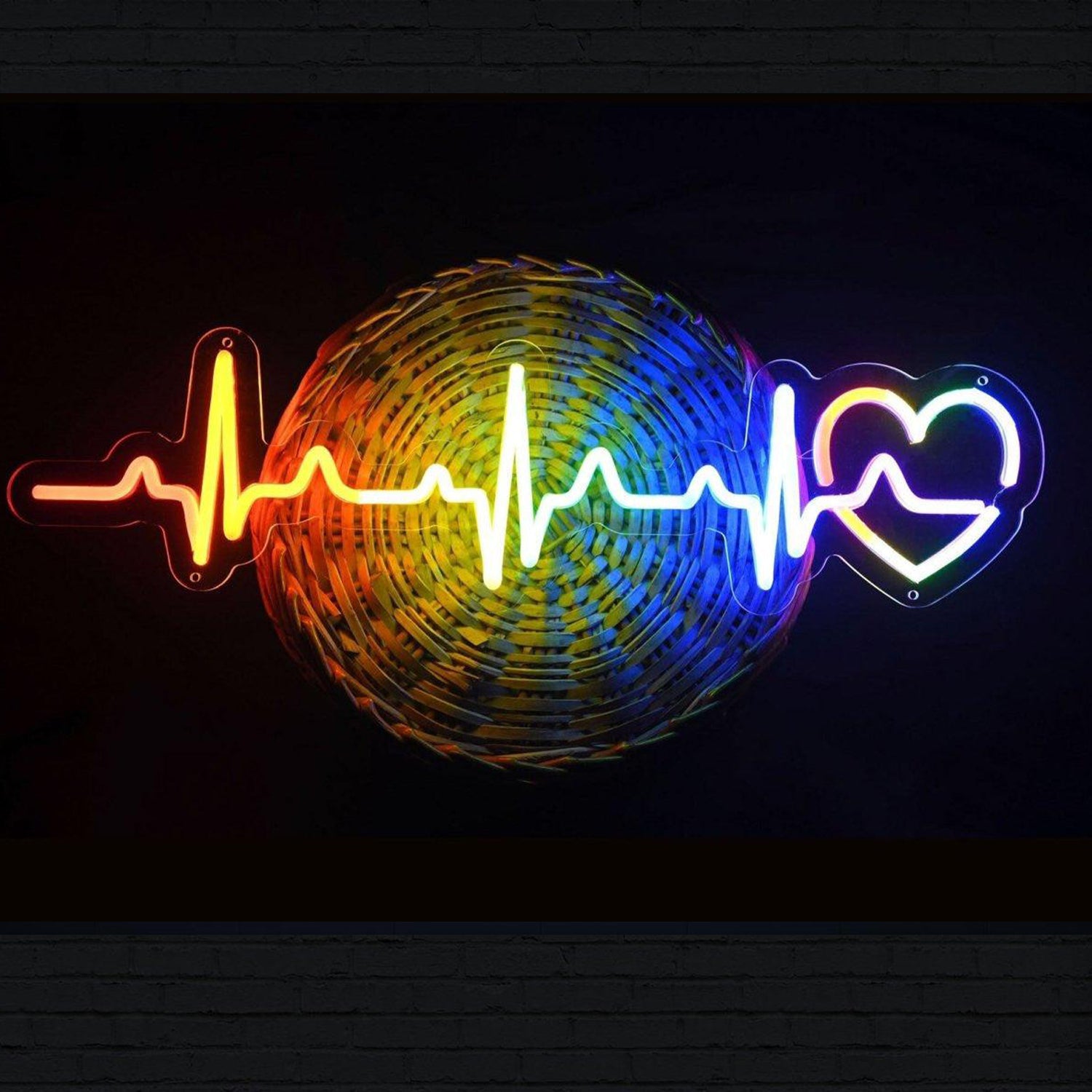 Rainbow Heartbeat Ecg Pulse Led Neon Sign For Home Bar Club Decor | Shineneon